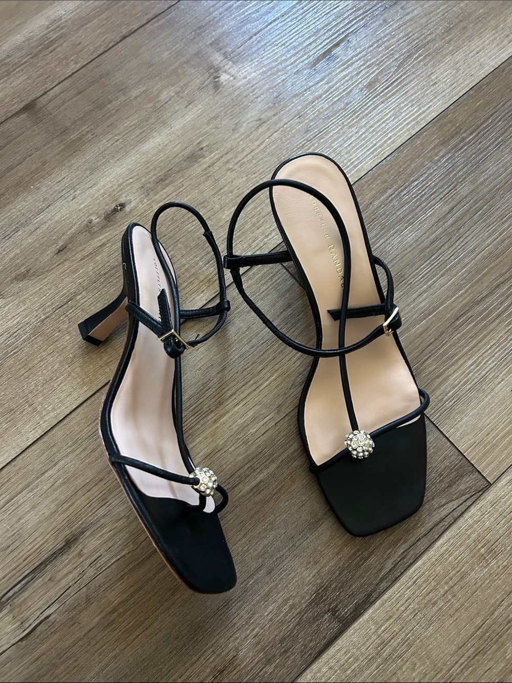 Loeffler Randall Triana black heel sandal 8 new